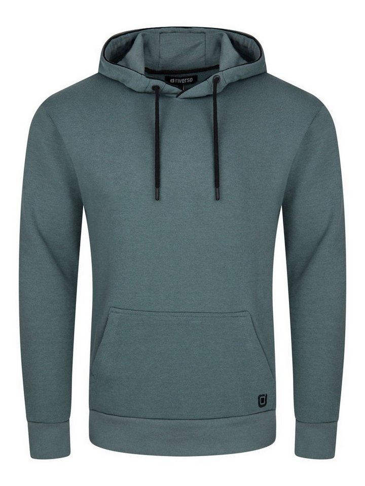 riverso Kapuzenpullover Herren Hoodie RIVEnno Regular Fit Longsleeve Sweatshirt mit Cross-Over-Kragen und Kängurutasche von riverso