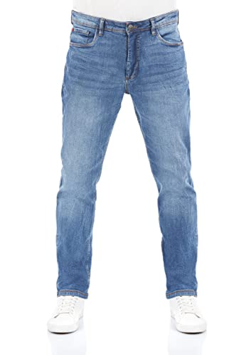 riverso Jeans Herren Stretch lang Straight Fit RIVChris Jeanshose Hose Blau w32, Farbe:Middle Blue Denim (M236), Größe:32W / 34L von riverso