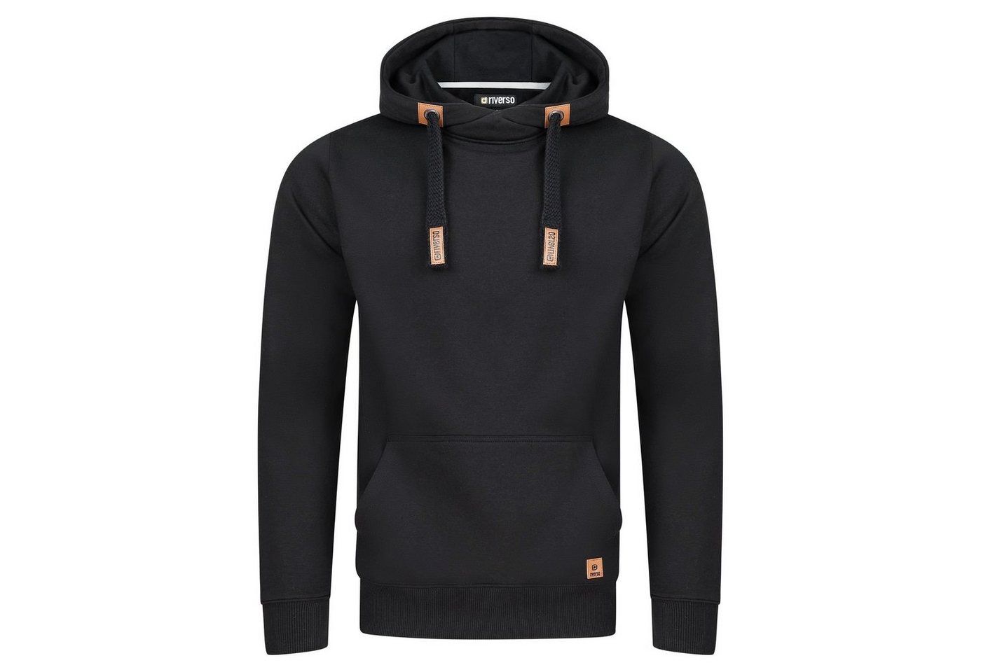 riverso Kapuzenpullover Herren Hoodie RIVNiklas Regular Fit Longsleeve Sweatshirt mit Cross-Over-Kragen und Kängurutasche von riverso