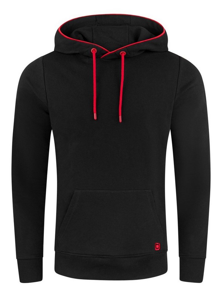 riverso Kapuzenpullover Herren Hoodie RIVSandro Regular Fit Longsleeve Sweatshirt mit Cross-Over-Kragen und Kängurutasche von riverso