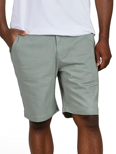 riverso Kurze Hosen Herren Chino Shorts Stretch RIVConnor Regular Fit Stoffhose Elastischer Bund Einfarbig, Größe:M, Farbe:Iceberg Green von riverso