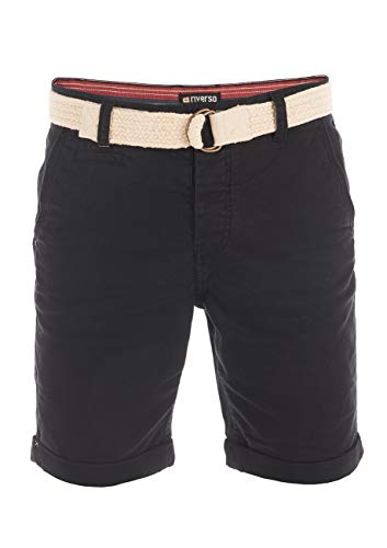 riverso Kurze Hosen Herren Sommer Chino Shorts mit Gürtel Regular Fit RIVHenry Bermuda Stretch, Größe:W 44, Farbe:Black riverso Kurze Hosen Herren Sommer Chino Shorts mit Gürtel Regular Fit RIVHenry Bermuda Stretch, Größe:W 44, Farbe:Black von riverso