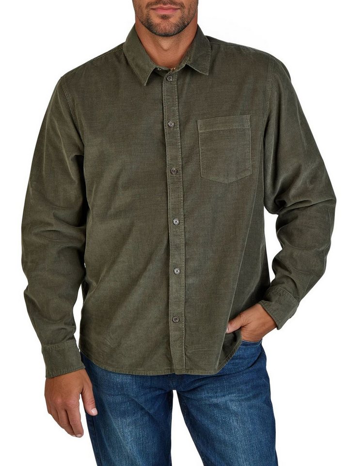 riverso Langarmhemd Herren Cordhemd RIVMorten Regular Fit (1-tlg) von riverso