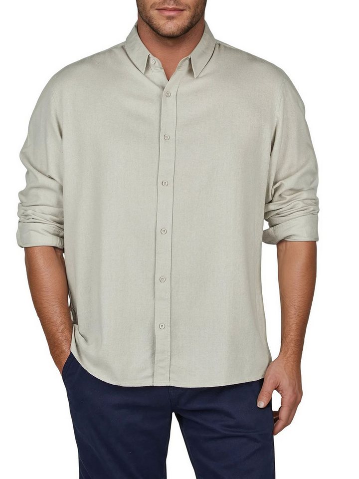 riverso Langarmhemd Herren Leinen Hemd RIVFabrizio Regular Fit (1-tlg) von riverso