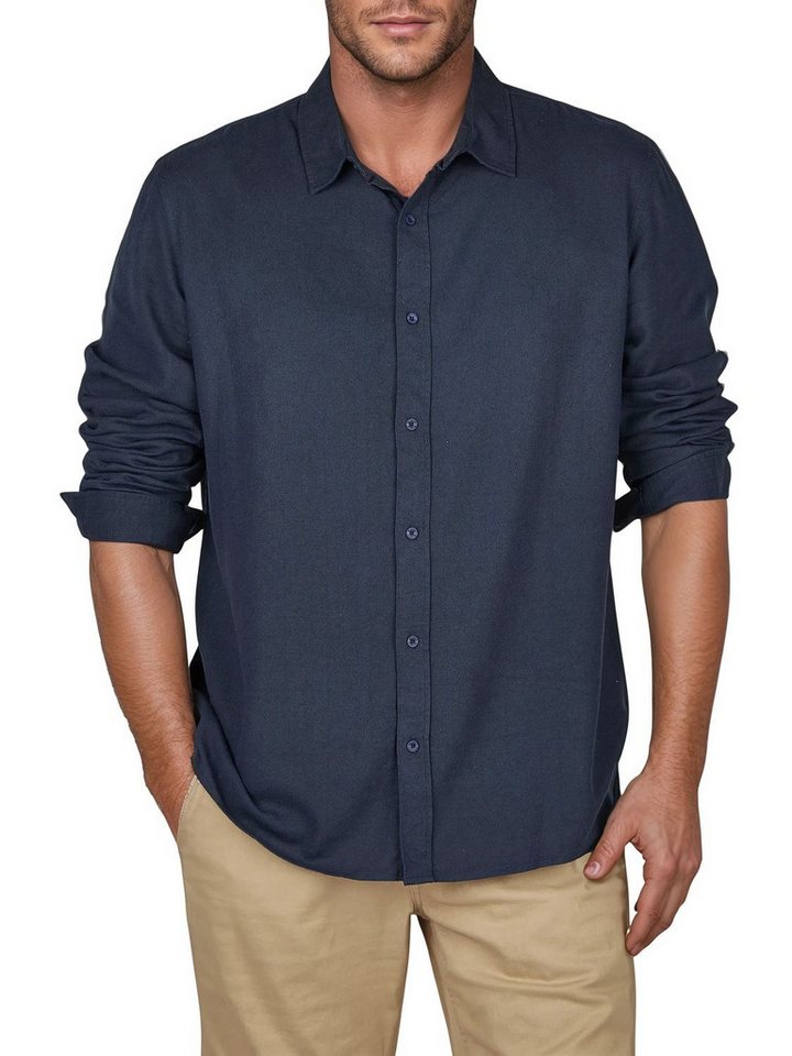 riverso Langarmhemd Herren Leinen Hemd RIVFabrizio Regular Fit (1-tlg) von riverso