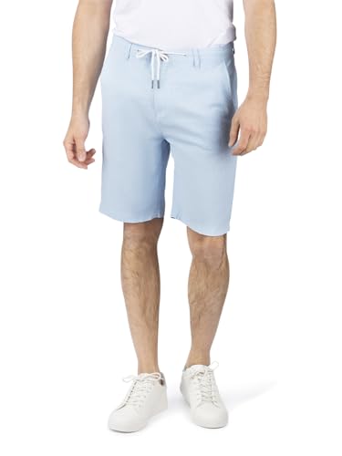 riverso Leinen Shorts Herren Regular Fit RIVOliver Kurze Hose Bermuda Shorts Leinenhose Knielang Sommer Einfarbig, Größe:4XL, Farbe:Bright Sky Blue von riverso