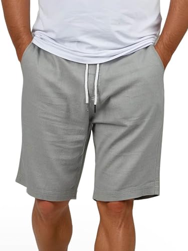 riverso Leinen Shorts Herren Sommer Regular Fit RIVOliver Kurze Hosen Bermuda Knielang Einfarbig, Größe:M, Farbe:Ultimate Grey riverso Leinen Shorts Herren Sommer Regular Fit RIVOliver Kurze Hosen Bermuda Knielang Einfarbig, Größe:M, Farbe:Ultimate Grey von riverso