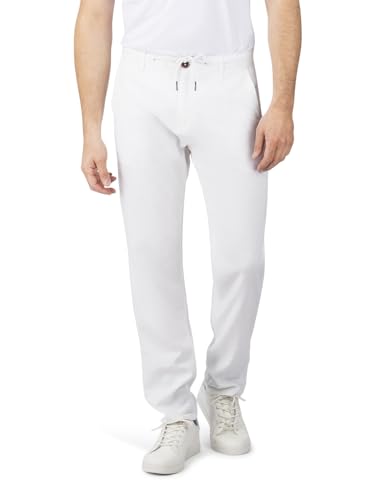 riverso Leinenhose Herren lang Regular Fit RIVMarco Sommerhose Freizeithose Einfarbig, Größe:M, Farbe:White von riverso