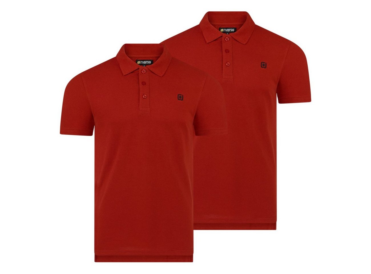 riverso Poloshirt Herren Polohemd RIVJohn Regular Fit (2-tlg) Basic Hemd aus 100% Baumwolle von riverso
