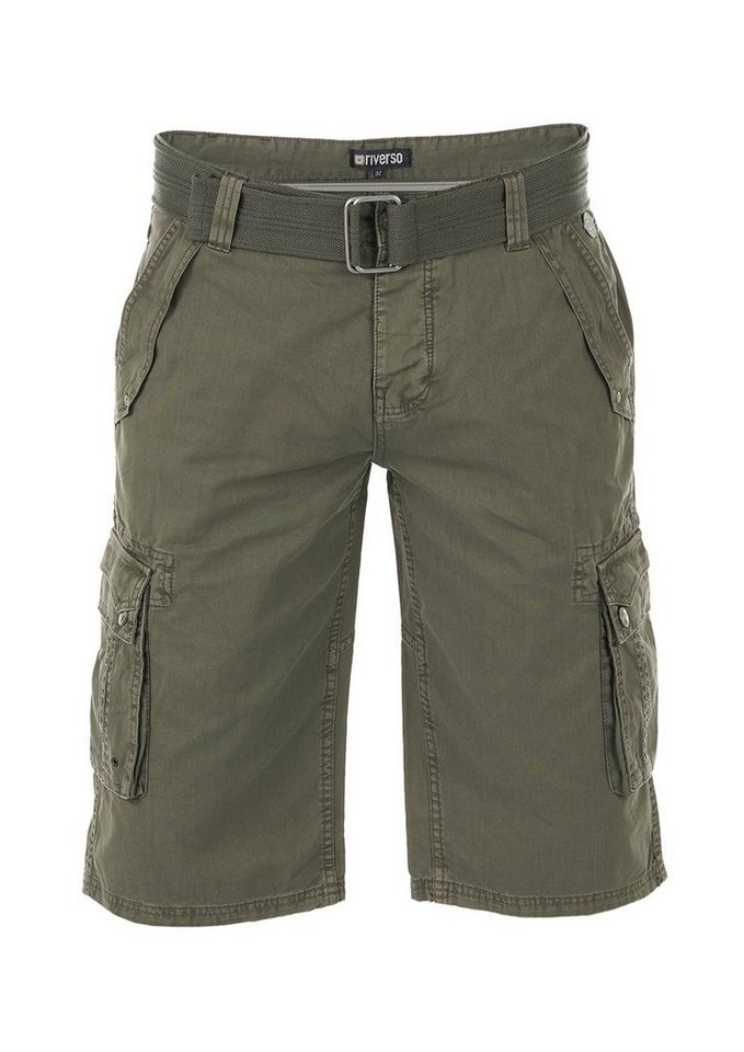 riverso Cargoshorts Herren Shorts RIVAnton Regular Fit Bermudashorts mit Gürtel von riverso