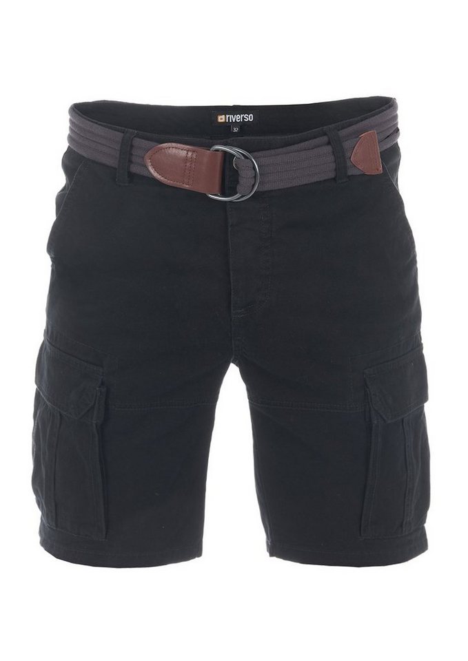 riverso Cargoshorts Herren Shorts RIVJakob Regular Fit Bermudashorts mit Gürtel von riverso