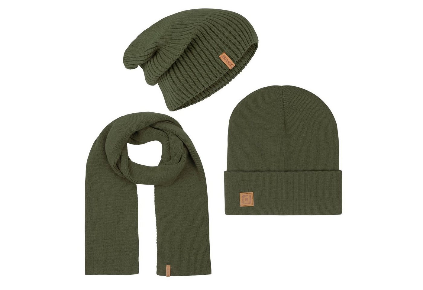 riverso Strickmütze Herren Beanie Mütze Schal Set RIVGordon (3-St) von riverso