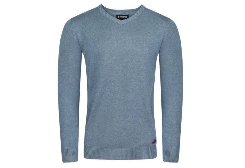riverso Sweatshirt Herren V-Neck Pullover RIVEmil Regular Fit Organic Cotton Bio Basic Longsleeve Shirt aus 100% Baumwolle von riverso