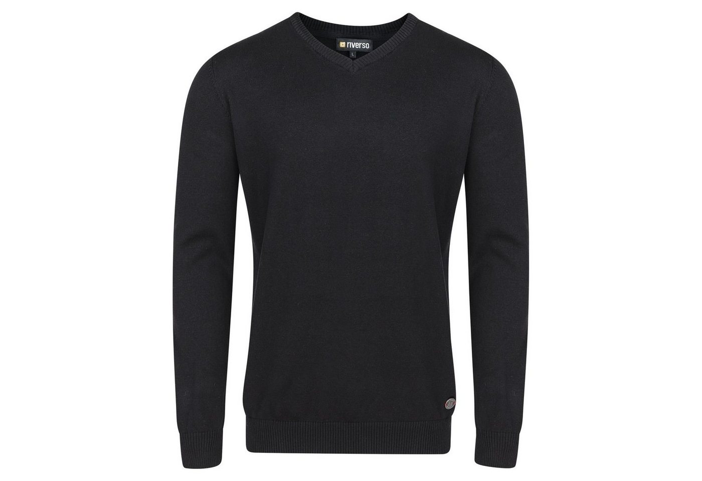 riverso Sweatshirt Herren V-Neck Pullover RIVEmil Regular Fit Organic Cotton Bio Basic Longsleeve Shirt aus 100% Baumwolle von riverso