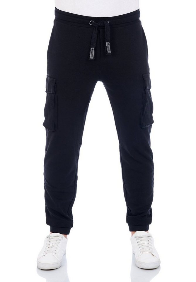 riverso Sweathose Herren Trainigshose RIVLoris Regular Fit Jogginghose mit Cargotaschen von riverso