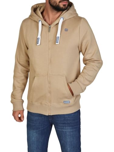 riverso Sweatjacke Herren mit Kapuze Reißverschluss Regular Fit RIVNoah Kapuzenjacke Hoodie Kapuzenpullover Beige 5XL, Größe:5XL, Farbe:Cobblestone Beige von riverso
