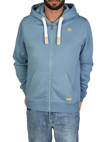 riverso Sweatjacke Herren mit Kapuze Reißverschluss Regular Fit RIVNoah Kapuzenjacke Hoodie Kapuzenpullover Blau S, Größe:S, Farbe:Morning Fog Blue von riverso