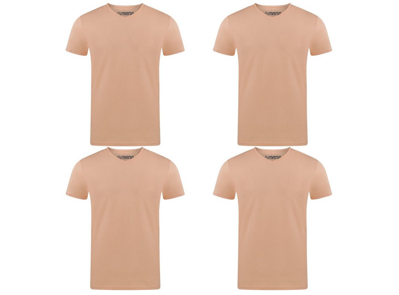 riverso T-Shirt RIVAaron V-Neck 4er Pack (4-tlg) Organic Cotton Bio 100% Baumwolle von riverso