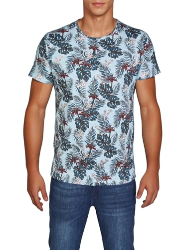 riverso Tshirt Herren kurz Regular Fit RIVBill Rundhals Kurzarm Shirt Sommer Hawaii Muster All Over Print 100% Baumwolle Blau 4XL, Größe:4XL, Farbe:Skyride Blue riverso Tshirt Herren kurz Regular Fit RIVBill Rundhals Kurzarm Shirt Sommer Hawaii Muster All Over Print 100% Baumwolle Blau 4XL, Größe:4XL, Farbe:Skyride Blue von riverso