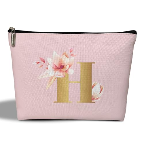 Kosmetiktasche für Damen, personalisierbar, für Jahrestag, Hochzeit, Geschenk für Braut, Brautjungfer, Mutter, Schwester, Tochter, Kosmetiktasche, Monogramm-Reißverschluss, Kulturbeutel, von rizotus