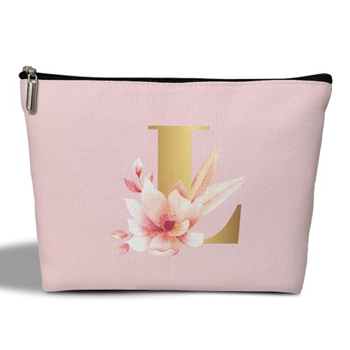 Kosmetiktasche für Damen, personalisierbar, für Jahrestag, Hochzeit, Geschenk für Braut, Brautjungfer, Mutter, Schwester, Tochter, Kosmetiktasche, Monogramm-Reißverschluss, Kulturbeutel, von rizotus