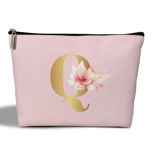 Kosmetiktasche für Damen, personalisierbar, für Jahrestag, Hochzeit, Geschenk für Braut, Brautjungfer, Mutter, Schwester, Tochter, Kosmetiktasche, Monogramm-Reißverschluss, Kulturbeutel, von rizotus