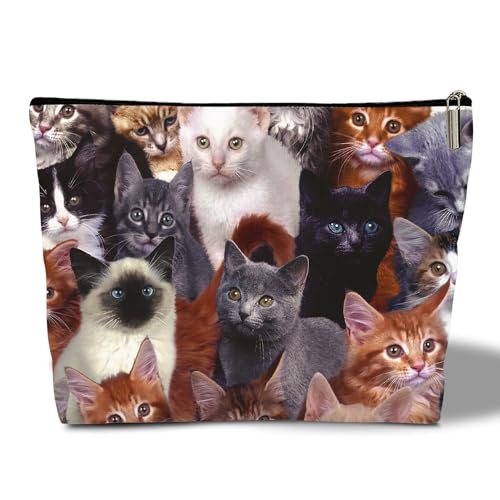 rizotus Make-up-Tasche für Frauen, inspirierendes Geschenk für sie, Frauen, Mädchen, Tochter, Ehefrau, Lehrer, Make-up-Tasche, Kosmetiktasche, Reisezubehör, Cat-25 von rizotus