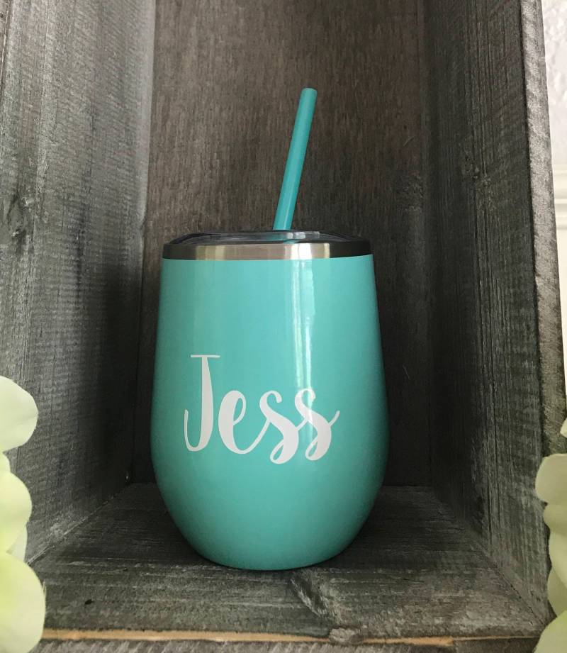 Personalisierte Doppelwand Isoliert Edelstahl Trinkbecher/Party Tasse Weinglas Monogramm von rlessabenavidez