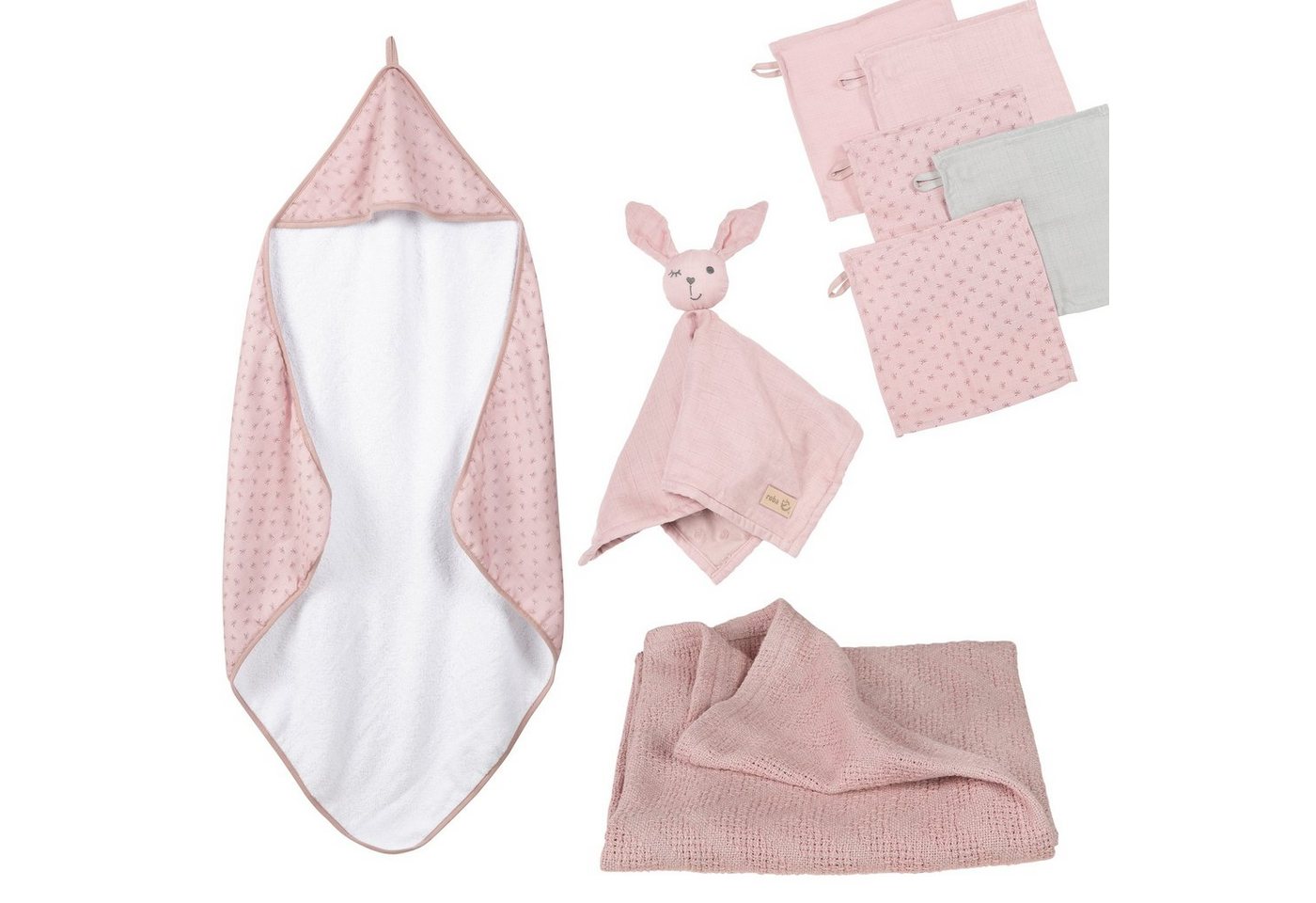 roba® Neugeborenen-Geschenkset Lil Planet Handtuch, Waschlappen, Schmusetuch & Decke von roba®