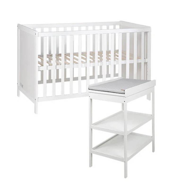 2er Möbelset 'roba Style - 2in1 Babybett & Wickeltisch mit Auflage  - von roba