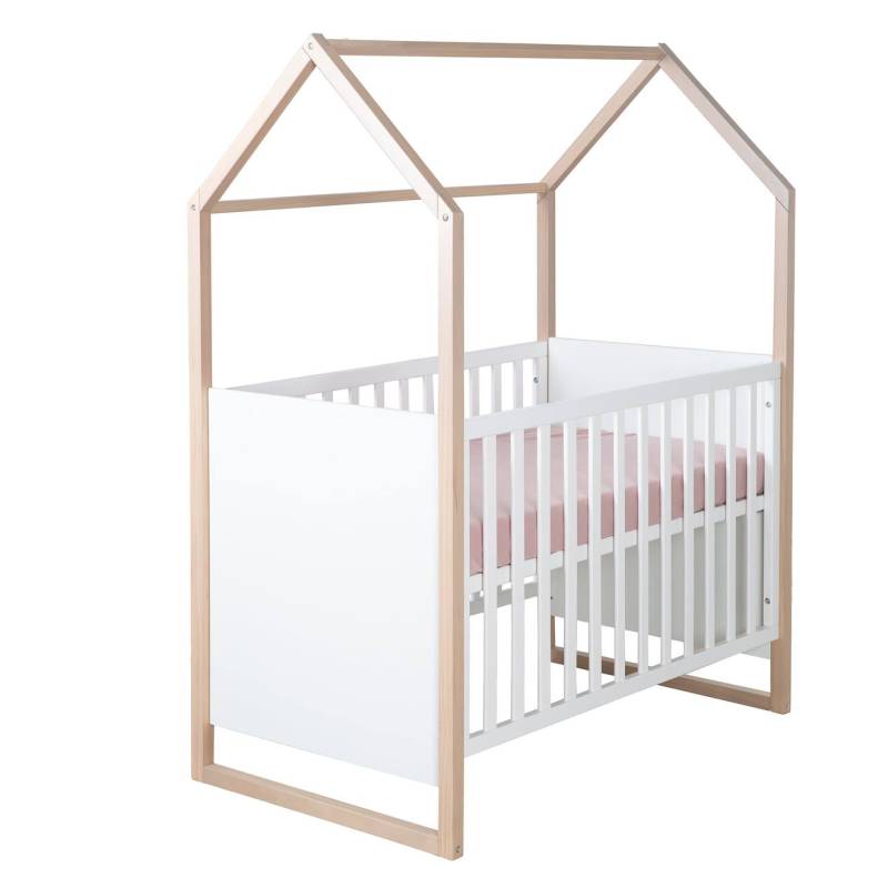 Babybett 2-in-1 Beistellbett und eigenständiges Kinderbett CABANE  - eiche von roba
