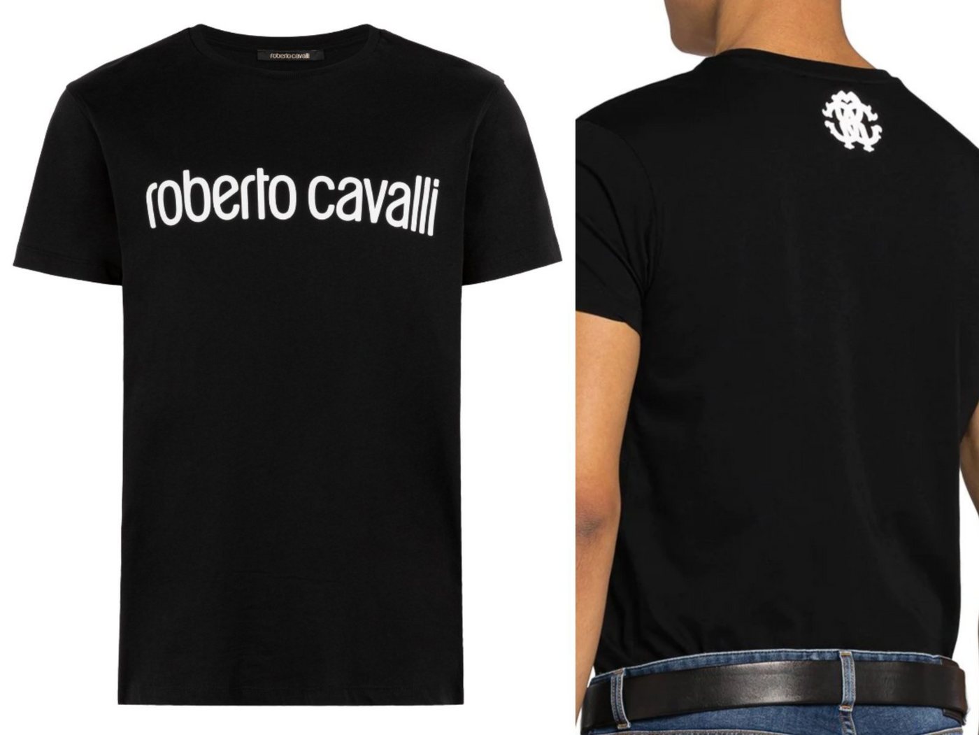 roberto cavalli T-Shirt ROBERTO CAVALLI FIRENZE LOGO PRINT LUXURY CREW NECK T-SHIRT RETRO SHIR von roberto cavalli