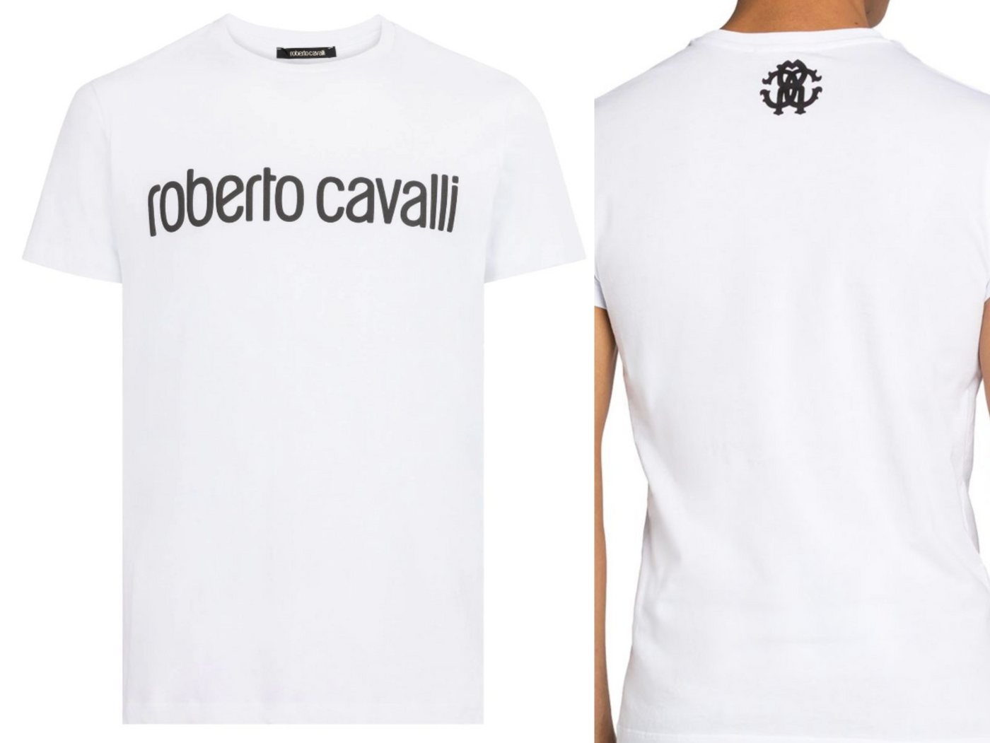 roberto cavalli T-Shirt ROBERTO CAVALLI FIRENZE LOGO PRINT LUXURY CREW NECK T-SHIRT RETRO SHIR von roberto cavalli