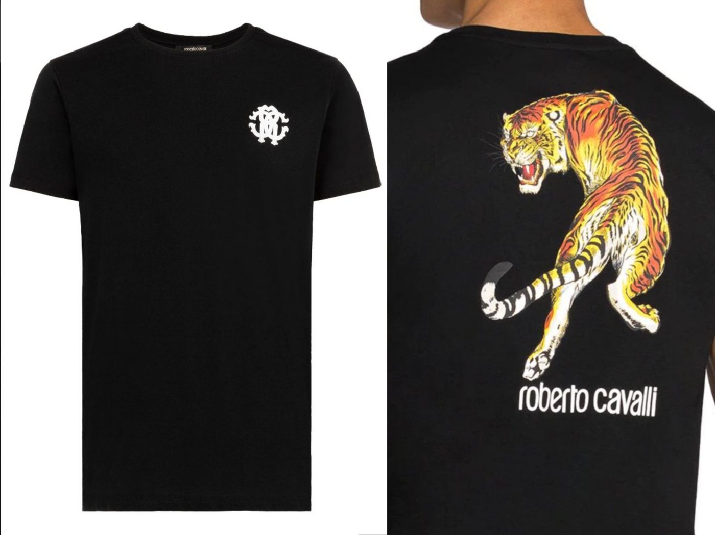 roberto cavalli T-Shirt ROBERTO CAVALLI FIRENZE TIGER LOGO PRINT LUXURY CREW NECK T-SHIRT SHIR von roberto cavalli