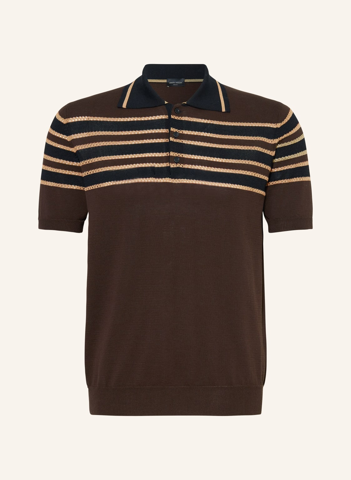 Roberto Collina Strick-Poloshirt braun von roberto collina