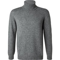 roberto collina Herren Rollkragenpullover grau Merinowolle unifarben von roberto collina