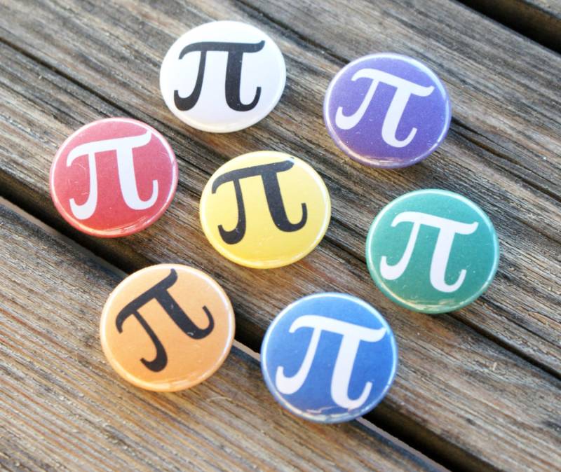 Bunte Pi Math 1" Button | Geschenke Unter 5 Dollar von robyriker