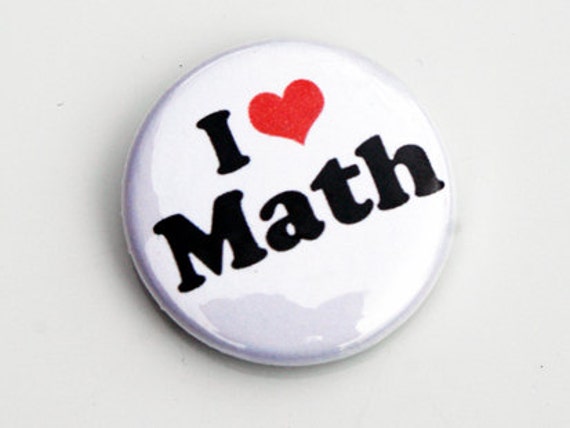 I Herz Mathe 25mm Button | Geschenke Unter 5 Dollar von robyriker