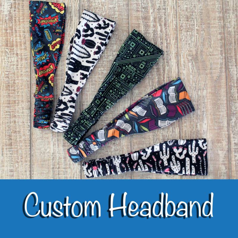 Personalisiertes Stirnband Mit Spoonflower Stoff Nach Wahl von robyriker