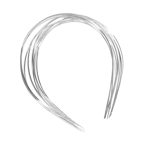 rockible 10pcs DIY Metal Hair Hoop 1mm Breite leeres Stirnband Basis Kopfstück für Perlen Perlenstoffbedeckte Männer Frauen Cosplay, Weiß, 1.2 Mm von rockible