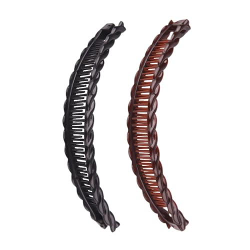 rockible 2 Stück große Haarspangen mit Bananenclip für Pferdeschwanz, Styling-Haarspangen, Bananenclip, für Menschen mit weniger Haar, dickem, feinem Haar von rockible