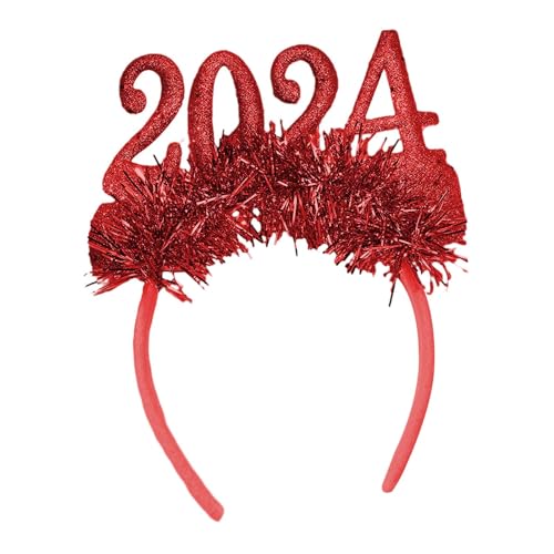 rockible 2024 Elegantes Haarband für das neue Jahr - Glitzernde Pailletten und stilvolles Design, Rot von rockible