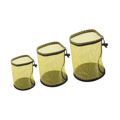 rockible 3er Set Golfball Aufbewahrungstaschen mit Kordelzug, Gelb von rockible