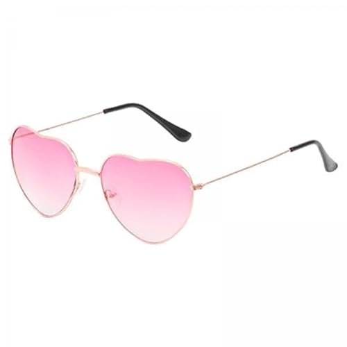 rockible 4x Damen Herzsonnenbrille in Modischem Metallrahmen 400 Schutz von rockible