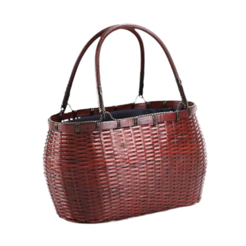 rockible Bambusgewebte Einkaufstasche. Bambusgewebter Korb für Strandabendwanderungen, Style A von rockible