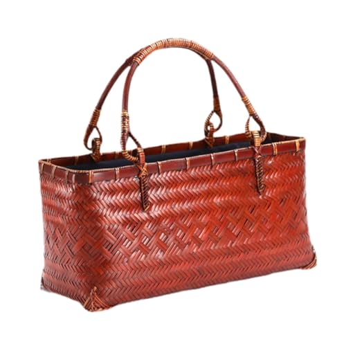 rockible Bambusgewebte Einkaufstasche. Bambusgewebter Korb für Strandabendwanderungen, Style B von rockible