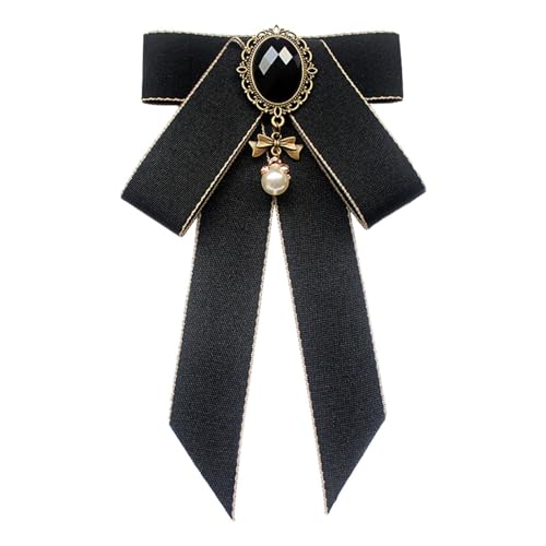 rockible Bandschleife Brosche Krawatte Bowknot Fliege Damen Krawatte Bowknot Hemd Krawatte für Bluse, Schwarz von rockible