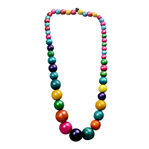 rockible Bohemian Halskette mit Bunten Perlen, Retro Choker Aus Holzperlen, Natürliche Holzperlenkette, Bohemian Necklace with Multi Colored Bead, Wooden Beaded Choker für Geburtstagsgeschenk von rockible