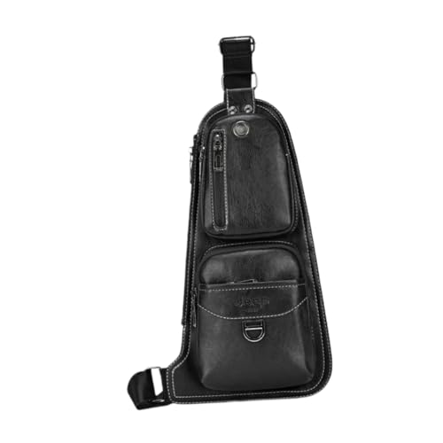 rockible Brusttasche für Herren, lässige Umhängetasche, modische Umhängetasche, Vorderrucksack für Reisen, Geschäftsreisen, Outdoor-Aktivitäten, Schwarz von rockible
