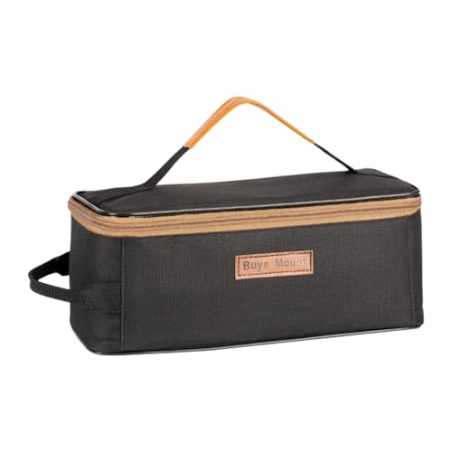 rockible Camping -Kochgeschirr -Aufbewahrungsbeutel Tischgeschirr Organizer Utensilien Handtasche Utility Tote für Fischereifahrtgrillzubehör im Freien, Schwarz von rockible